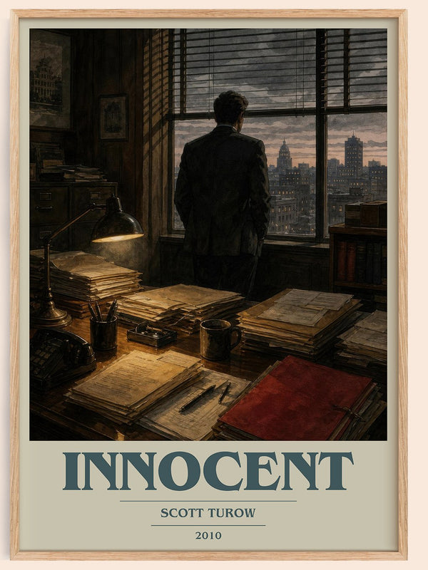 Innocent book cover book poster by Scott Turow – framed literary art print