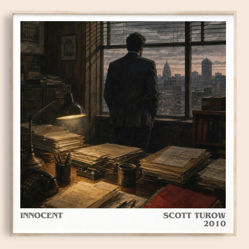 Innocent literary book poster by Scott Turow – framed literary art print