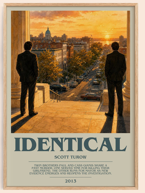 Identical bookish book poster by Scott Turow – framed literary art print