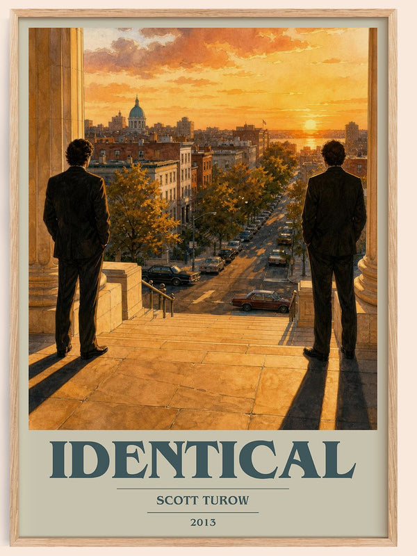 Identical book cover book poster by Scott Turow – framed literary art print