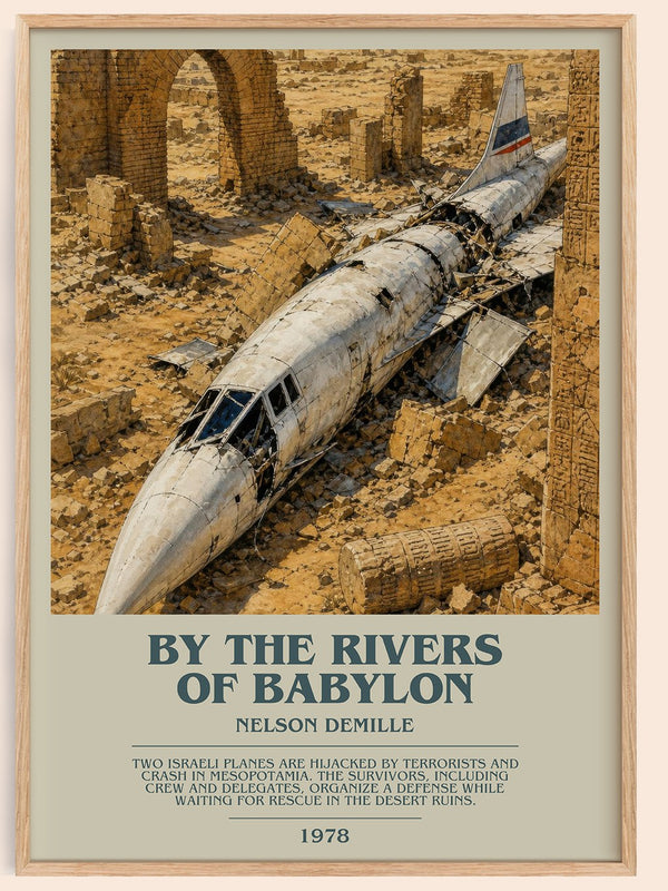 By the Rivers of Babylon bookish book poster by Nelson DeMille – framed literary art print