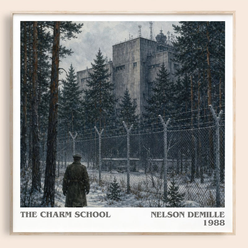 The Charm School literary book poster by Nelson DeMille – framed literary art print