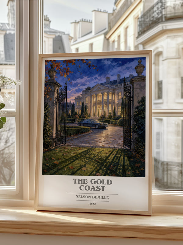 The Gold Coast book cover poster colour and style options – Nelson DeMille book art