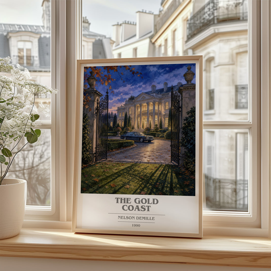 The Gold Coast book cover poster colour and style options – Nelson DeMille book art (mockup)