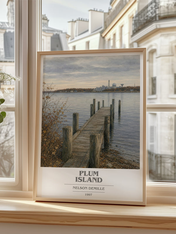 Plum Island book cover poster colour and style options – Nelson DeMille book art