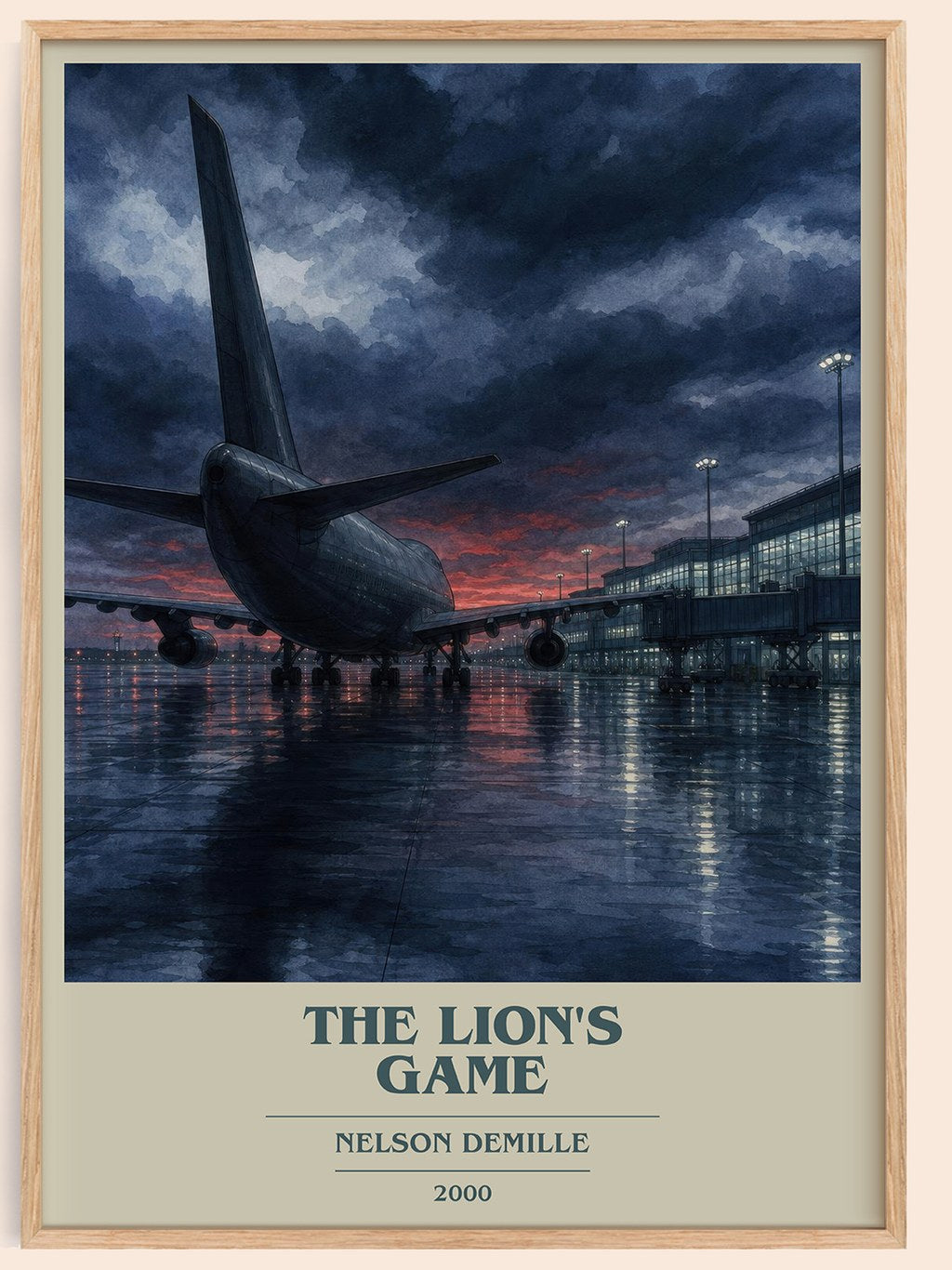 The Lion's Game book cover book poster by Nelson DeMille – framed literary art print