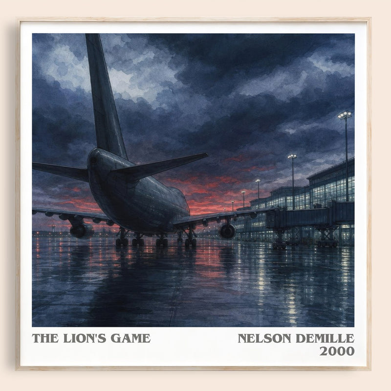 The Lion's Game literary book poster by Nelson DeMille – framed literary art print