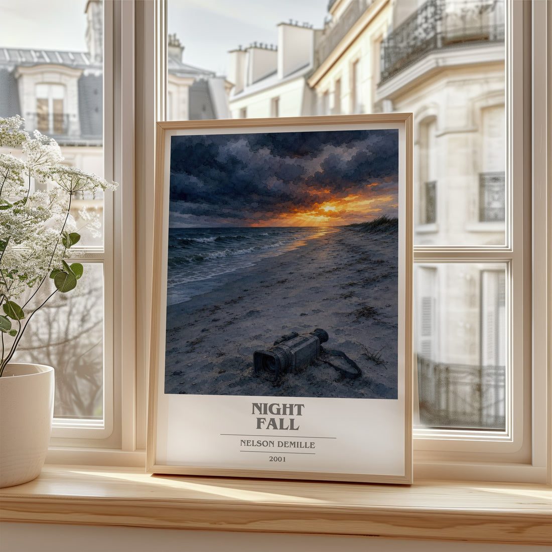 Night Fall book cover poster colour and style options – Nelson DeMille book art (mockup)