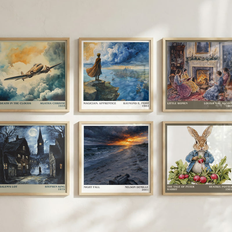 Night Fall literary art print colour and style options – Nelson DeMille book art
