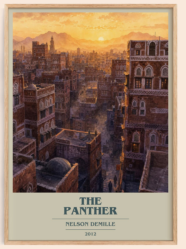 The Panther book cover book poster by Nelson DeMille – framed literary art print