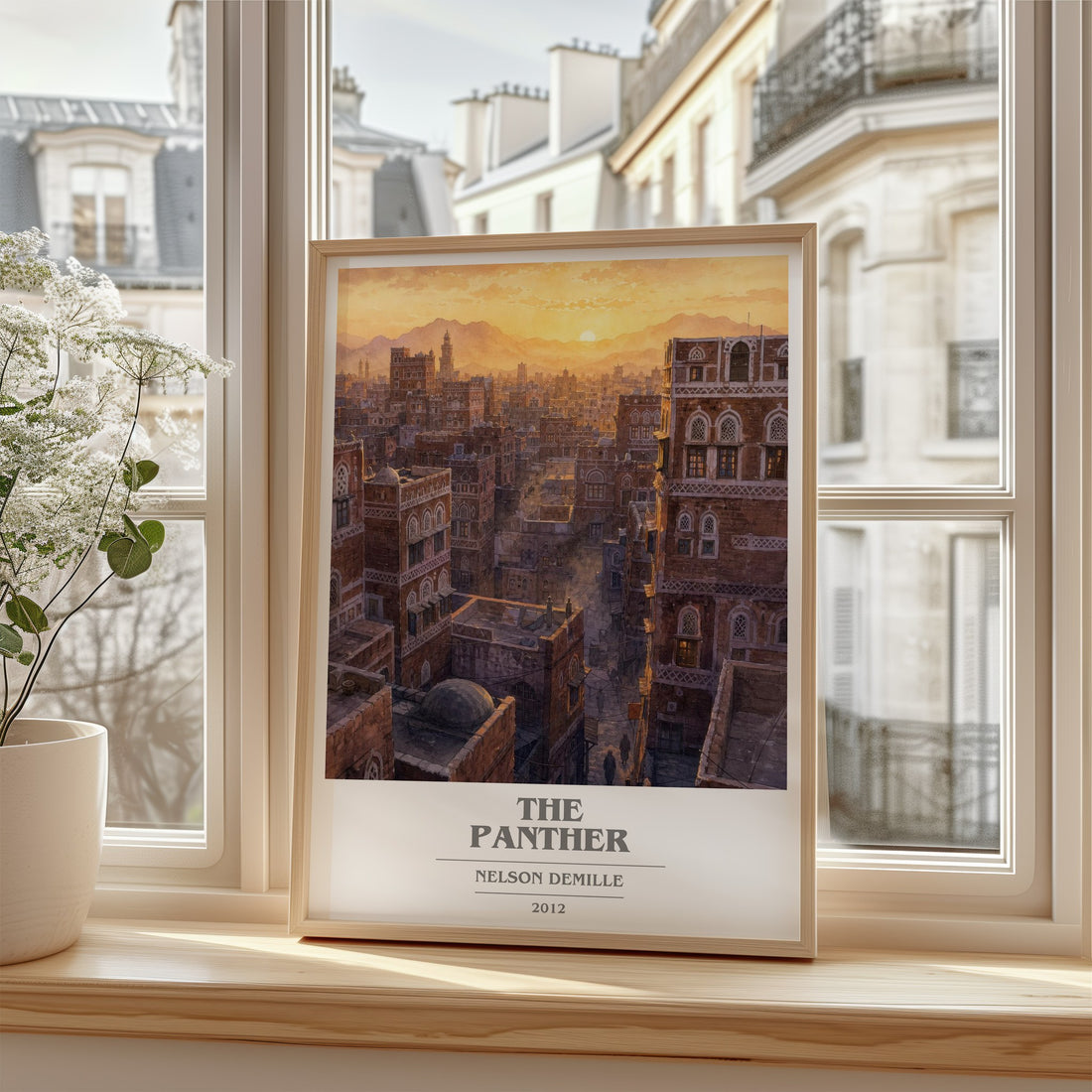The Panther book cover poster colour and style options – Nelson DeMille book art (mockup)