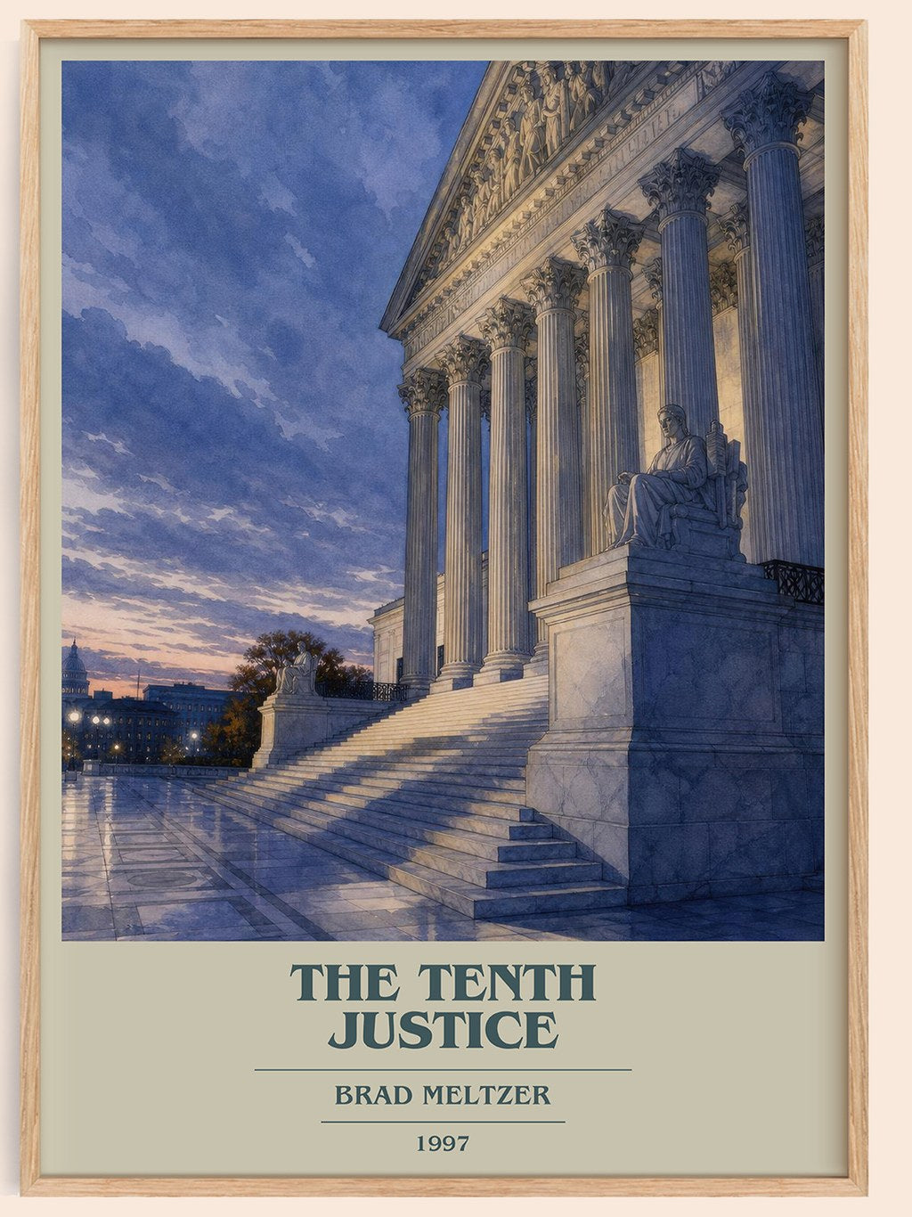 The Tenth Justice book cover book poster by Brad Meltzer – framed literary art print