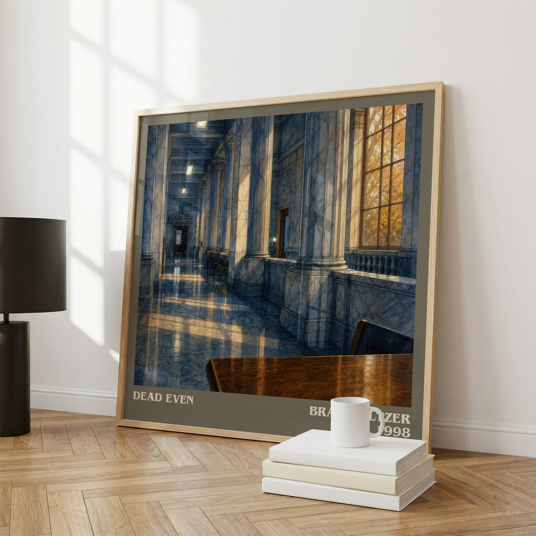Dead Even literary print framed by window – literary home decor