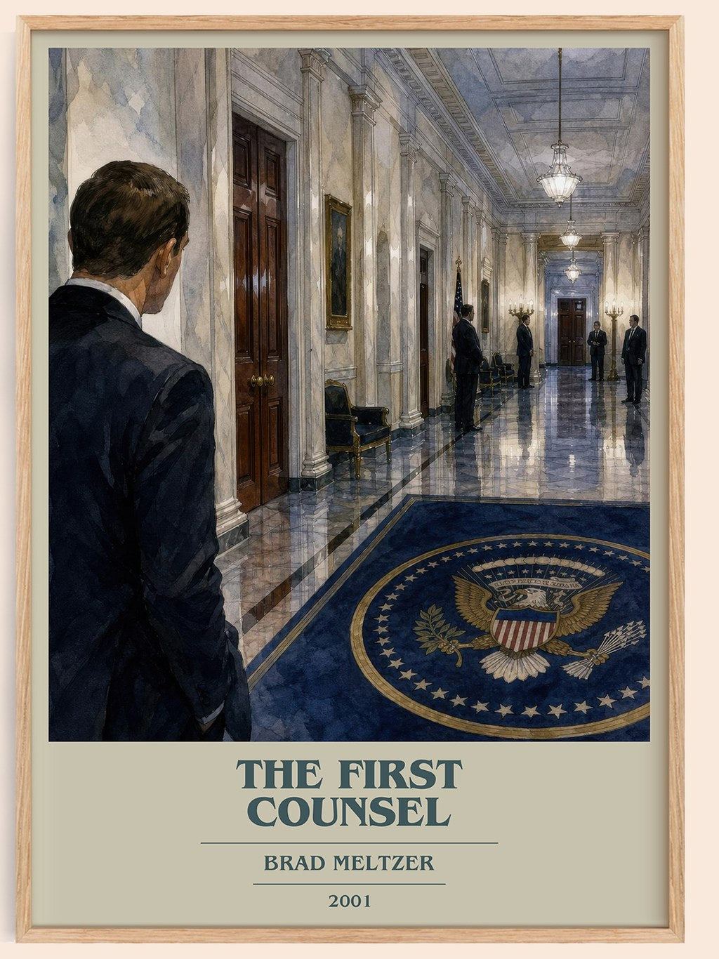 The First Counsel book cover book poster by Brad Meltzer – framed literary art print