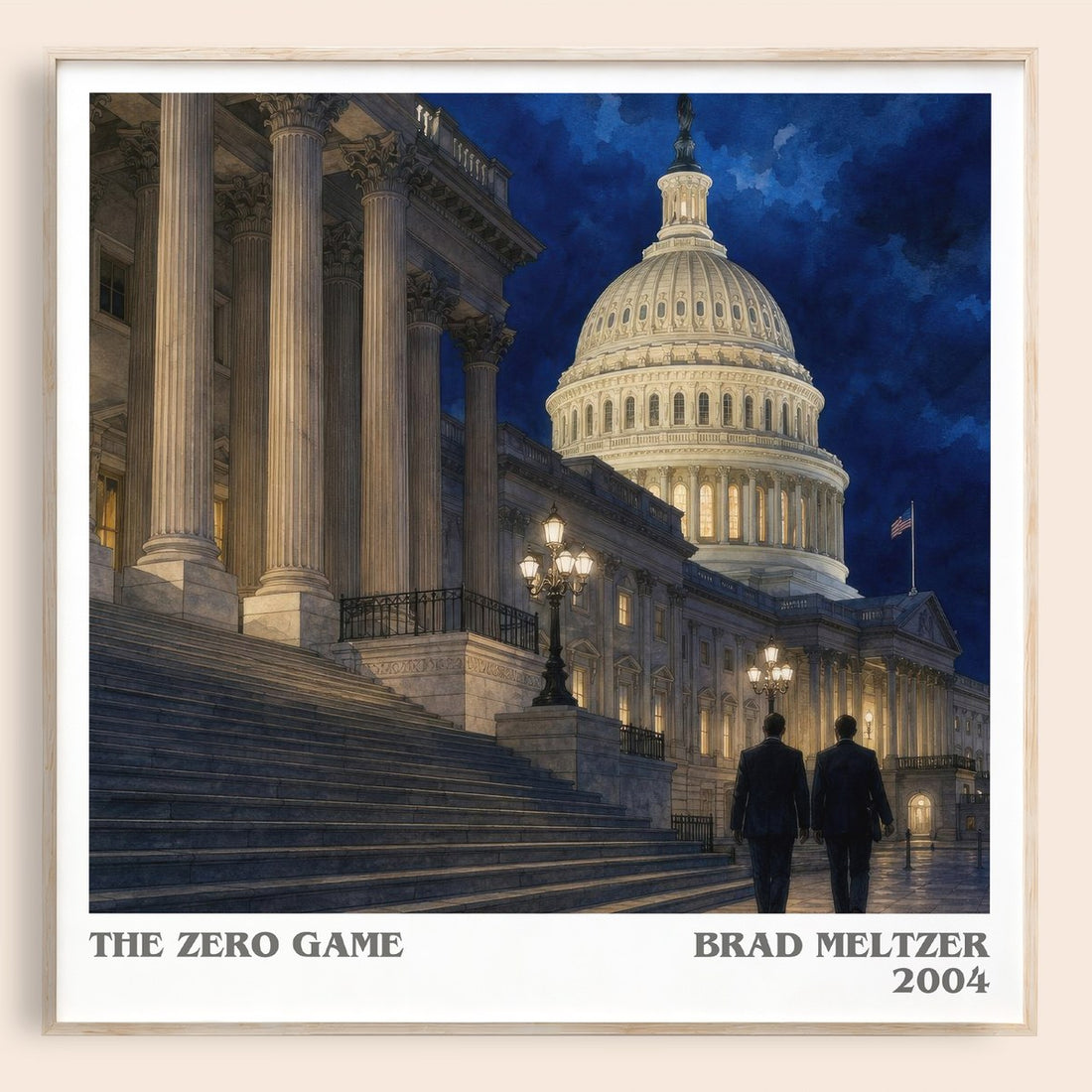 The Zero Game literary book poster by Brad Meltzer – framed literary art print