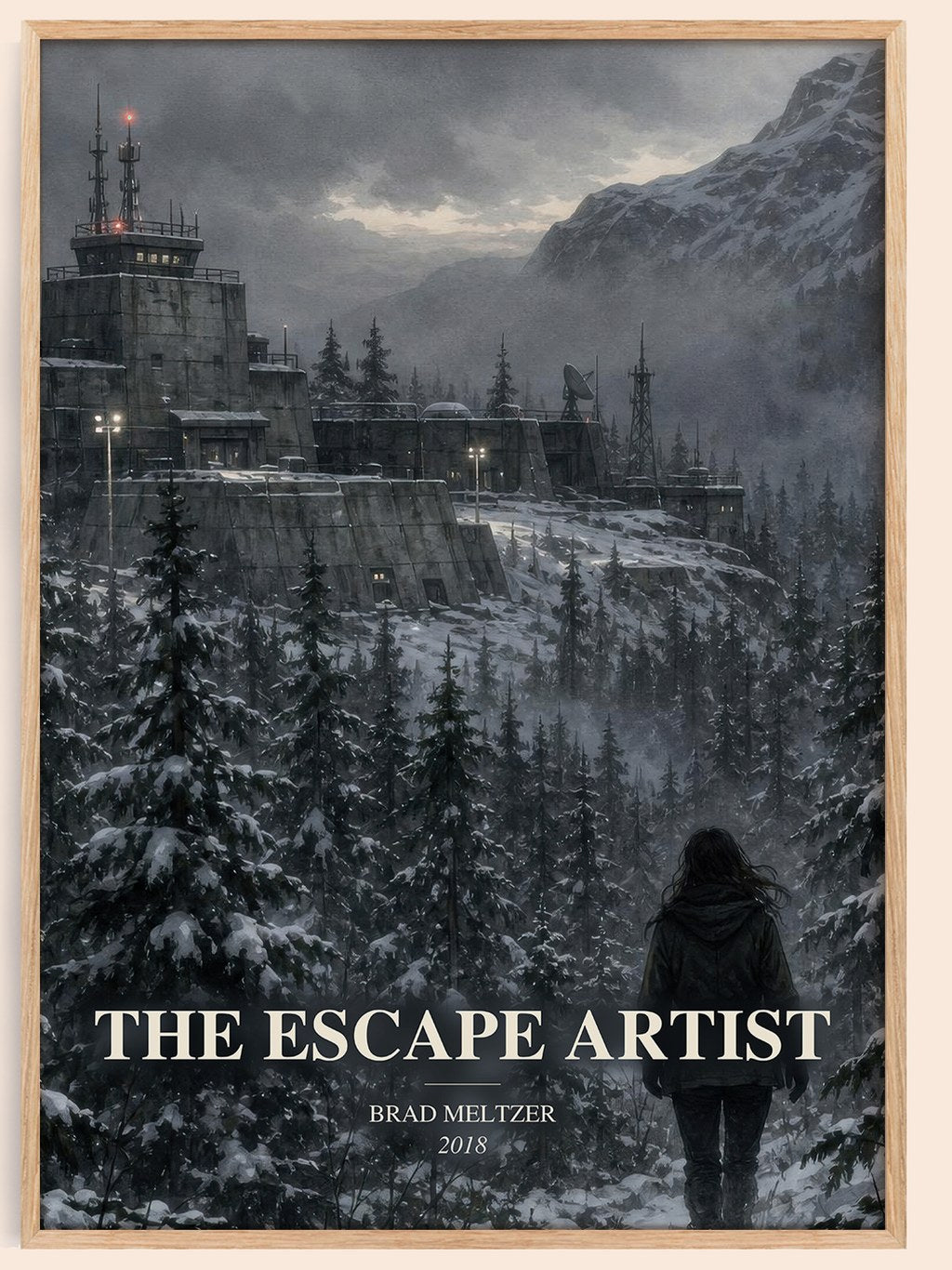 The Escape Artist watercolour book poster by Brad Meltzer – framed literary art print