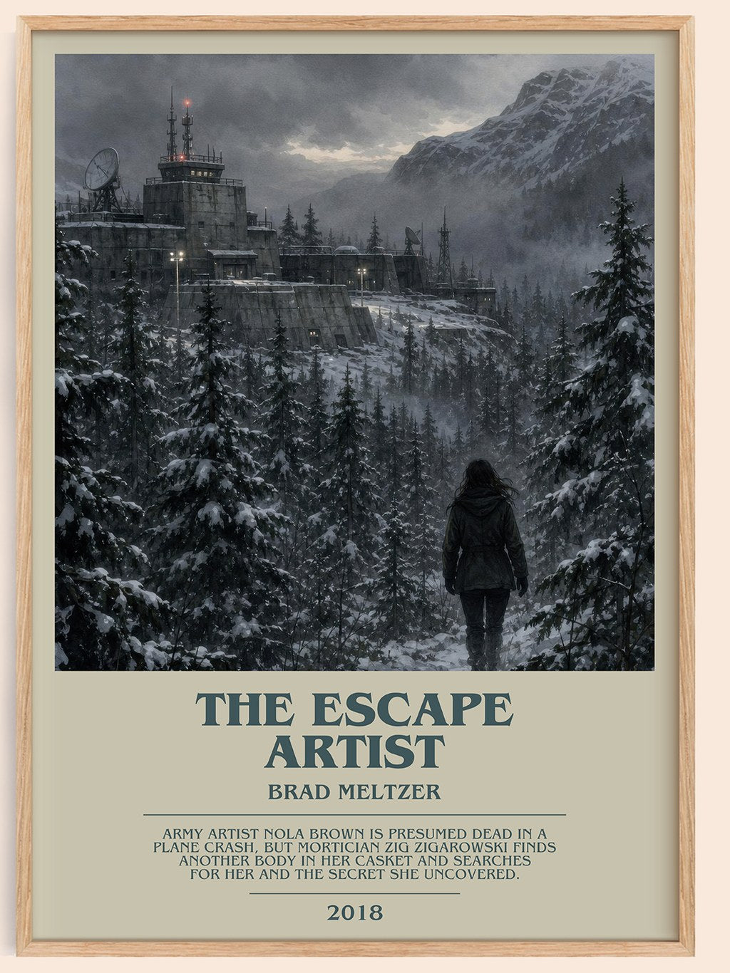 The Escape Artist bookish book poster by Brad Meltzer – framed literary art print