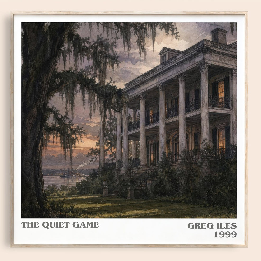 The Quiet Game literary book poster by Greg Iles – framed literary art print