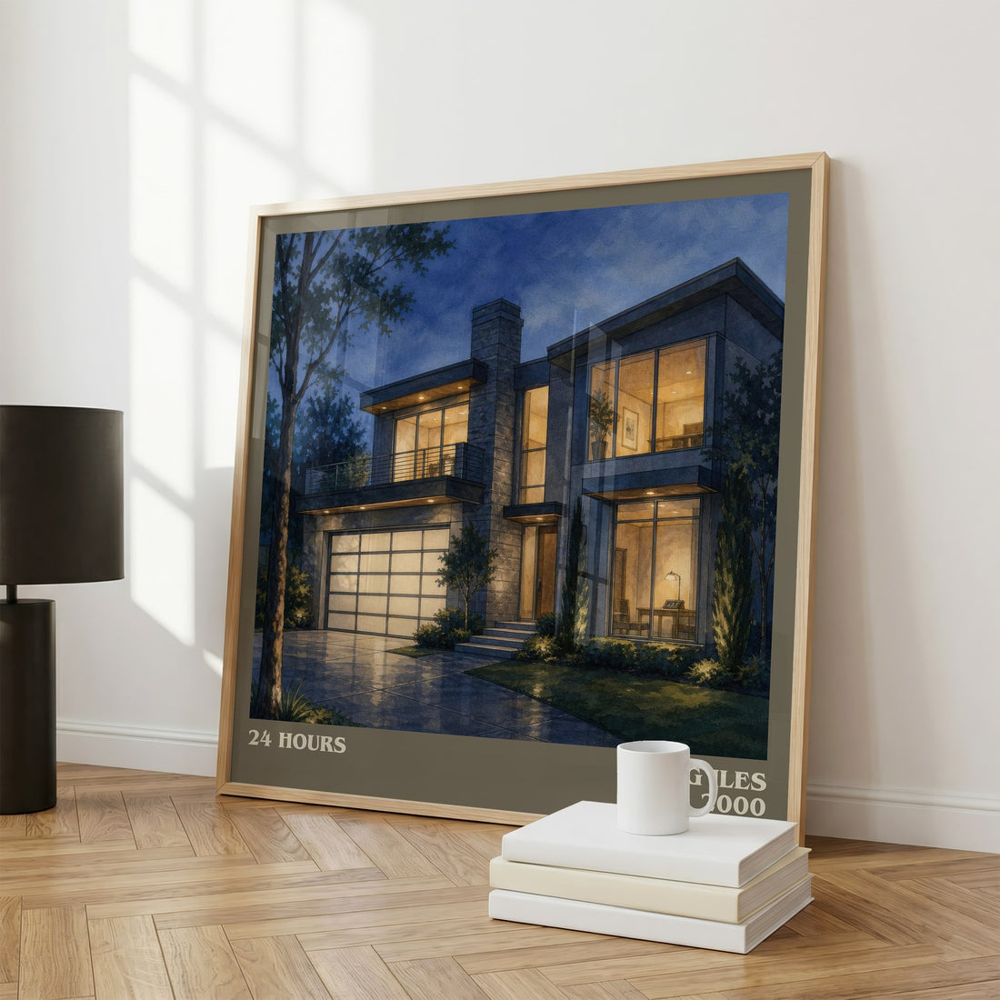 24 Hours literary print framed by window – literary home decor