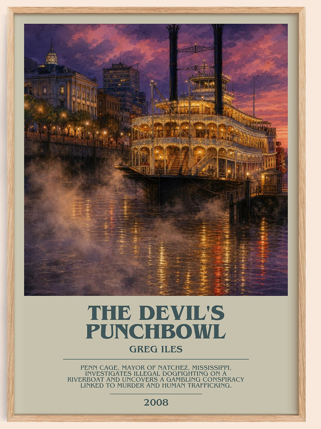 The Devil's Punchbowl bookish book poster by Greg Iles – framed literary art print