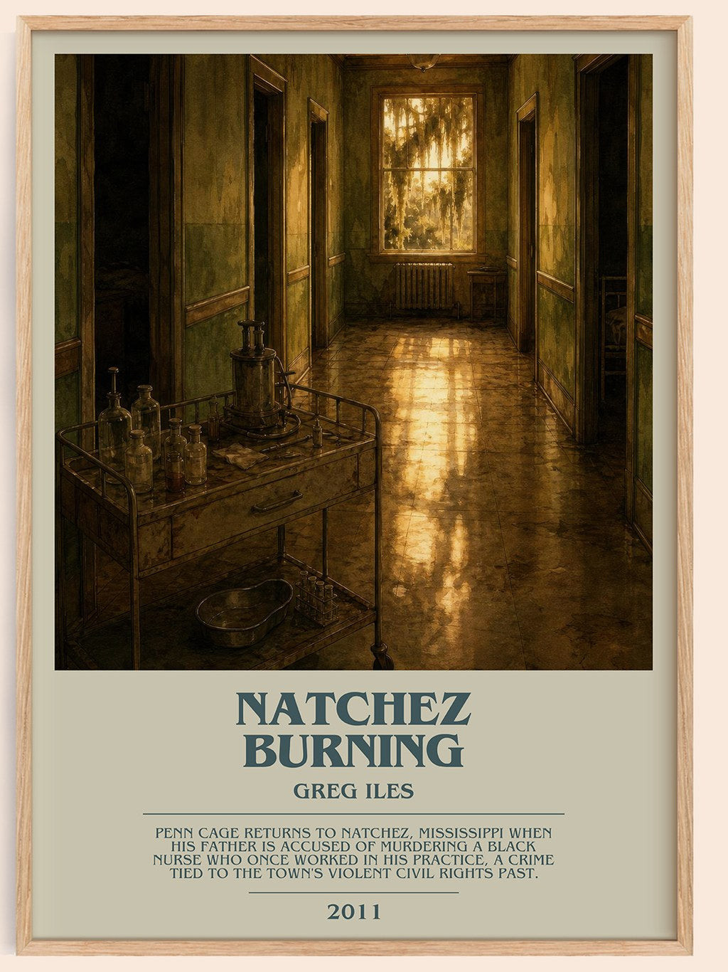 Natchez Burning bookish book poster by Greg Iles – framed literary art print