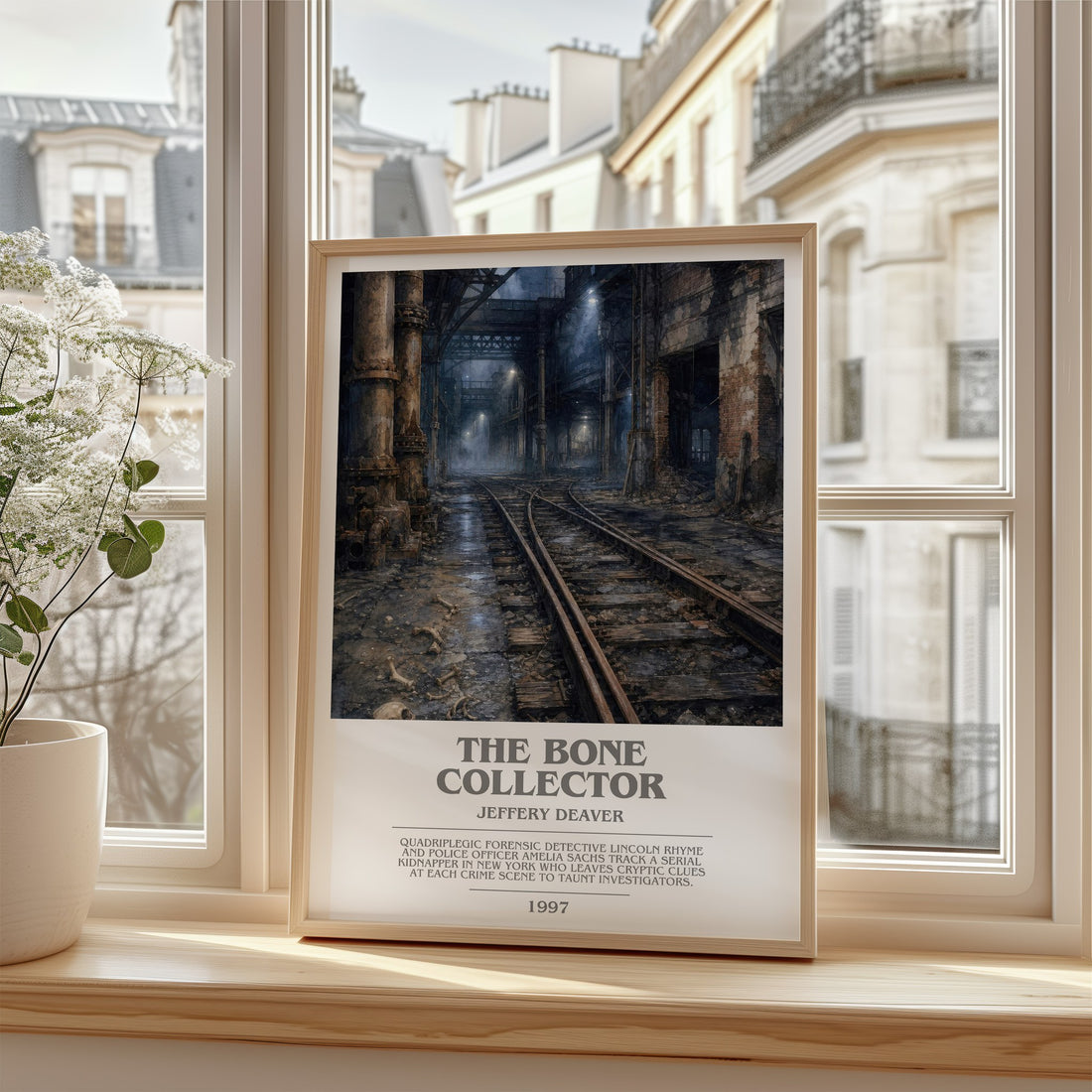The Bone Collector bookish poster colour and style options – Jeffery Deaver book art