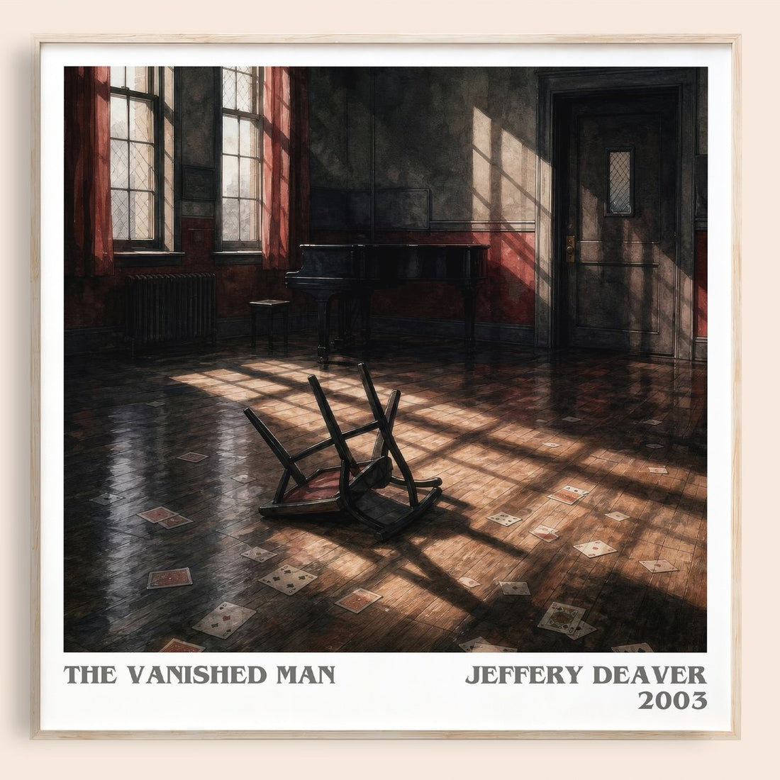 The Vanished Man literary book poster by Jeffery Deaver – framed literary art print