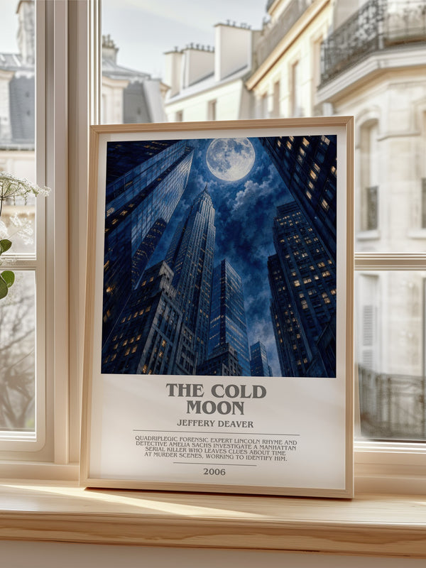 The Cold Moon bookish poster colour and style options – Jeffery Deaver book art