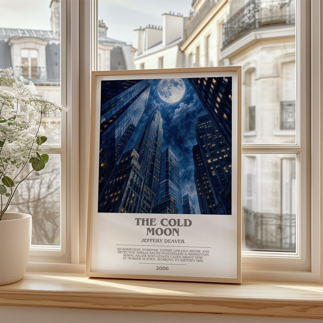 The Cold Moon bookish poster colour and style options – Jeffery Deaver book art
