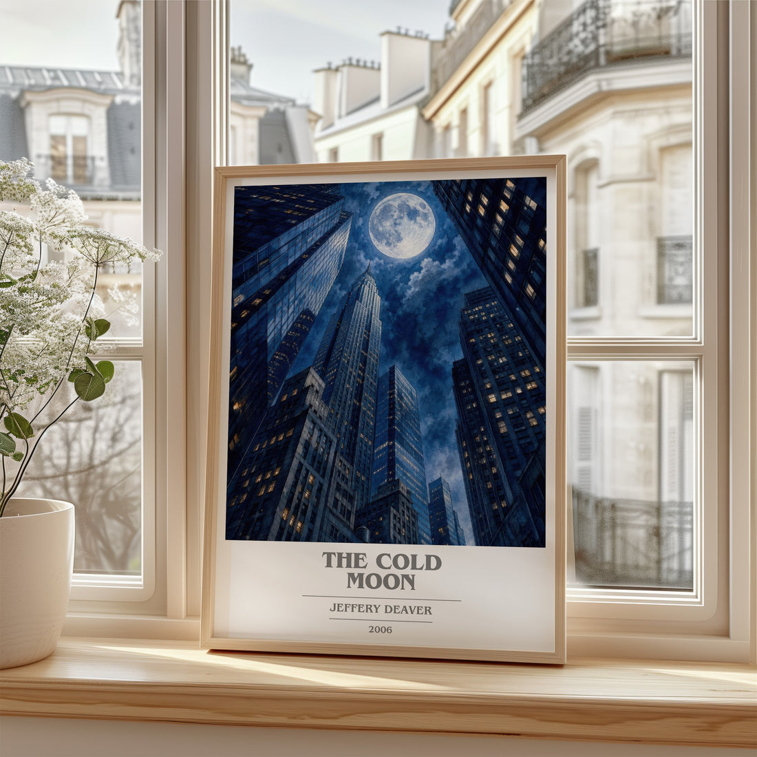 The Cold Moon book cover poster colour and style options – Jeffery Deaver book art