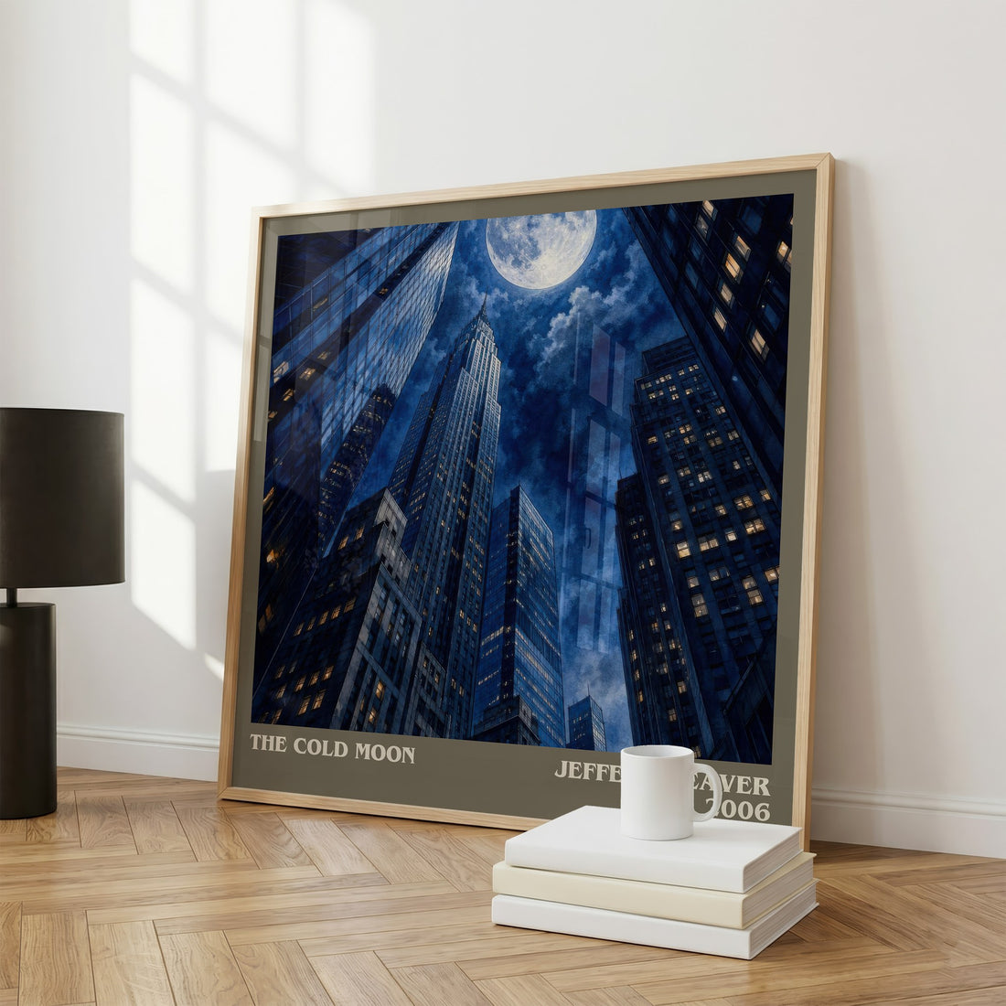 The Cold Moon literary print framed by window – literary home decor