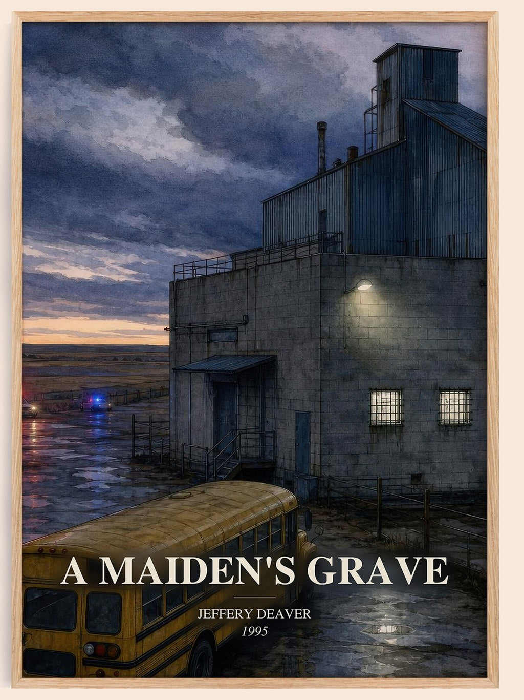 A Maiden's Grave watercolour book poster by Jeffery Deaver – framed literary art print