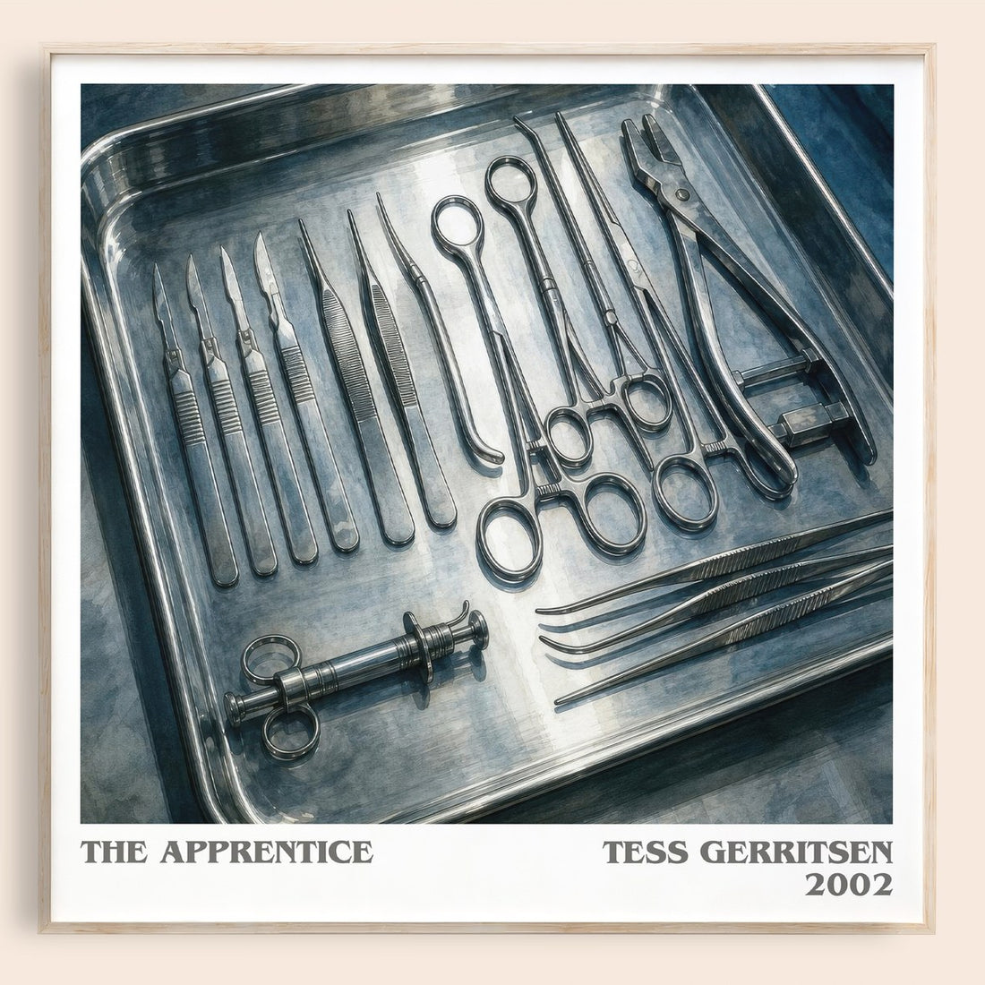 The Apprentice literary book poster by Tess Gerritsen – framed literary art print