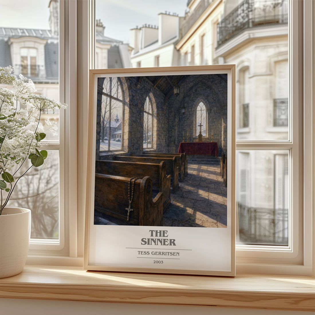 The Sinner book cover poster colour and style options – Tess Gerritsen book art