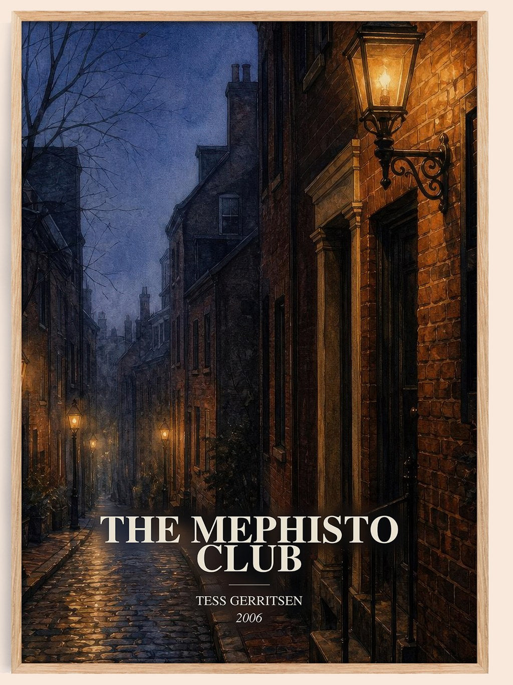 The Mephisto Club watercolour book poster by Tess Gerritsen – framed literary art print