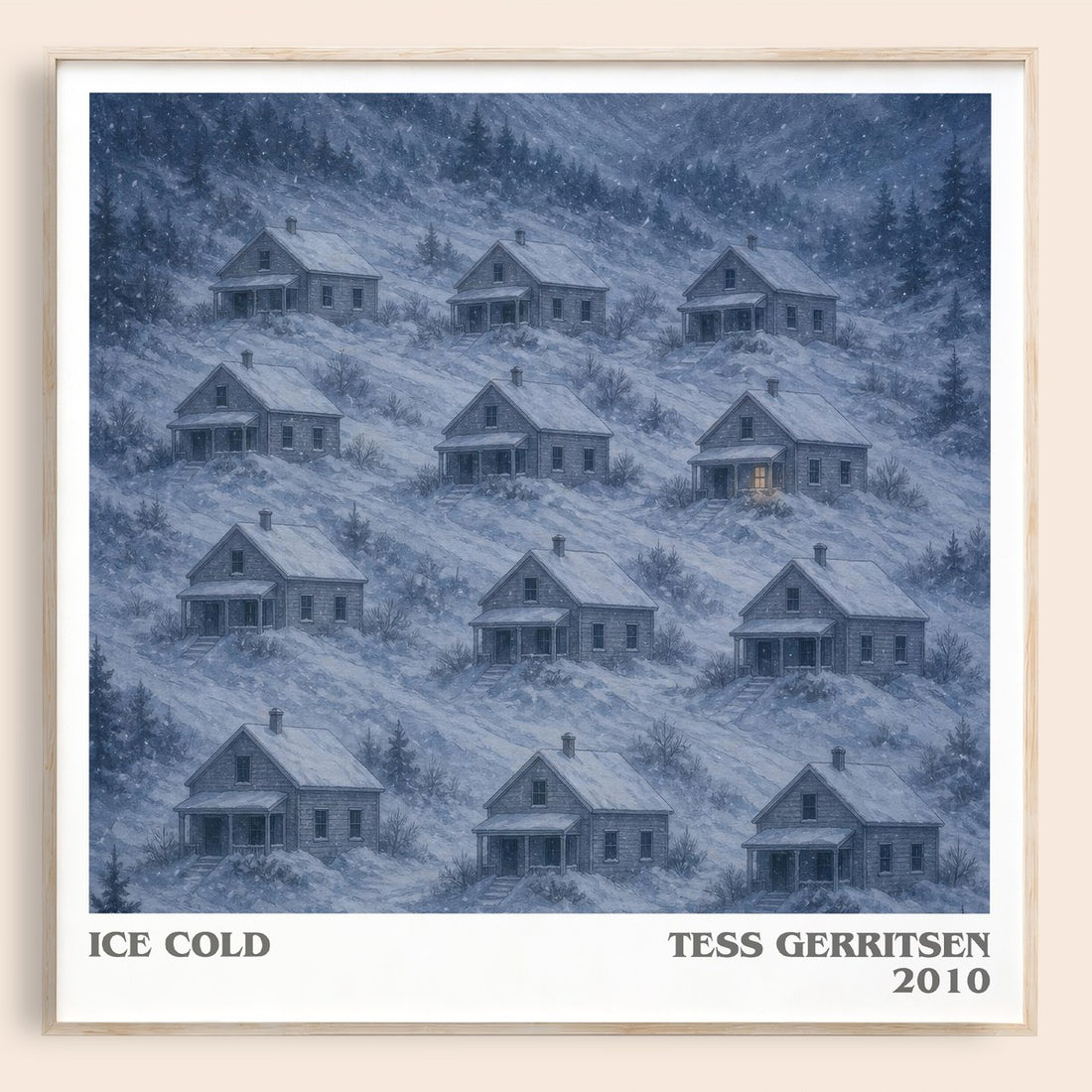 Ice Cold literary book poster by Tess Gerritsen – framed literary art print