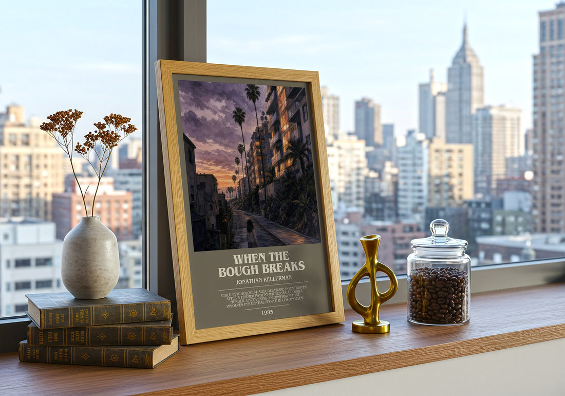 When the Bough Breaks bookish print framed by window – literary home decor
