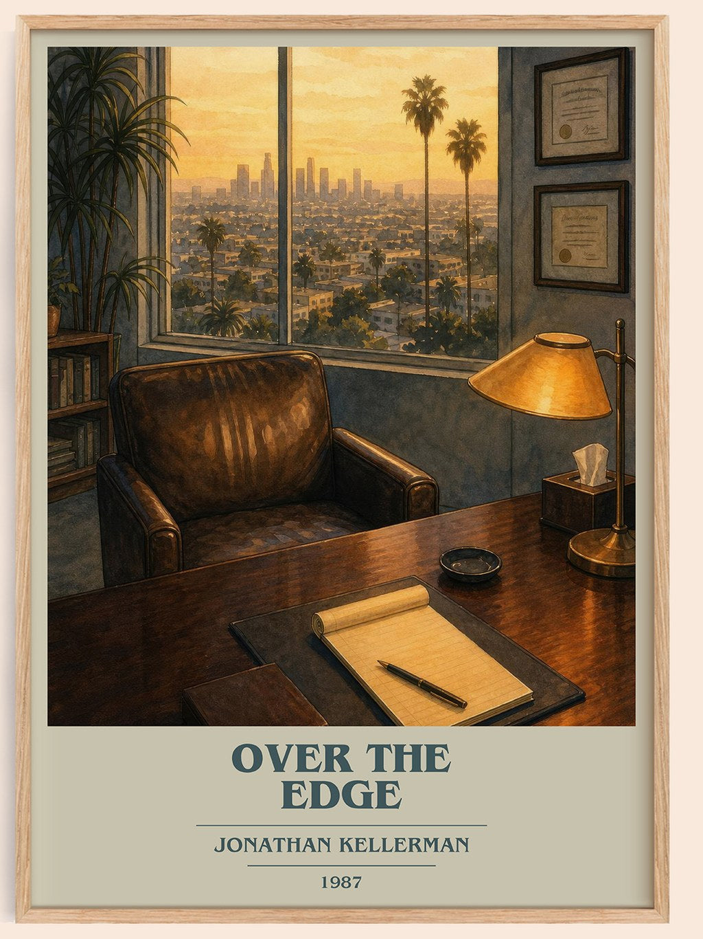 Over the Edge book cover book poster by Jonathan Kellerman – framed literary art print