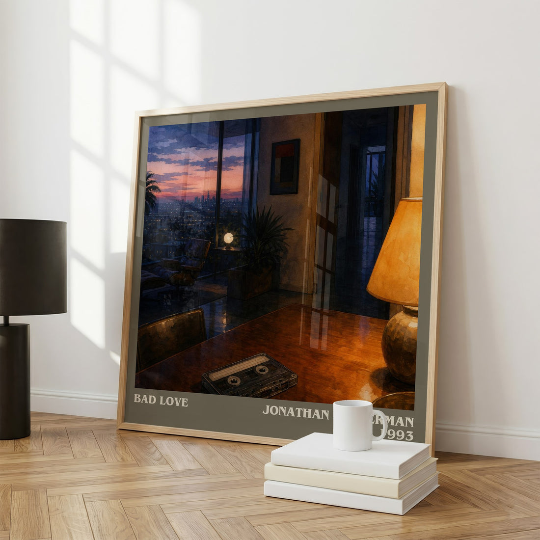 Bad Love literary print framed by window – literary home decor