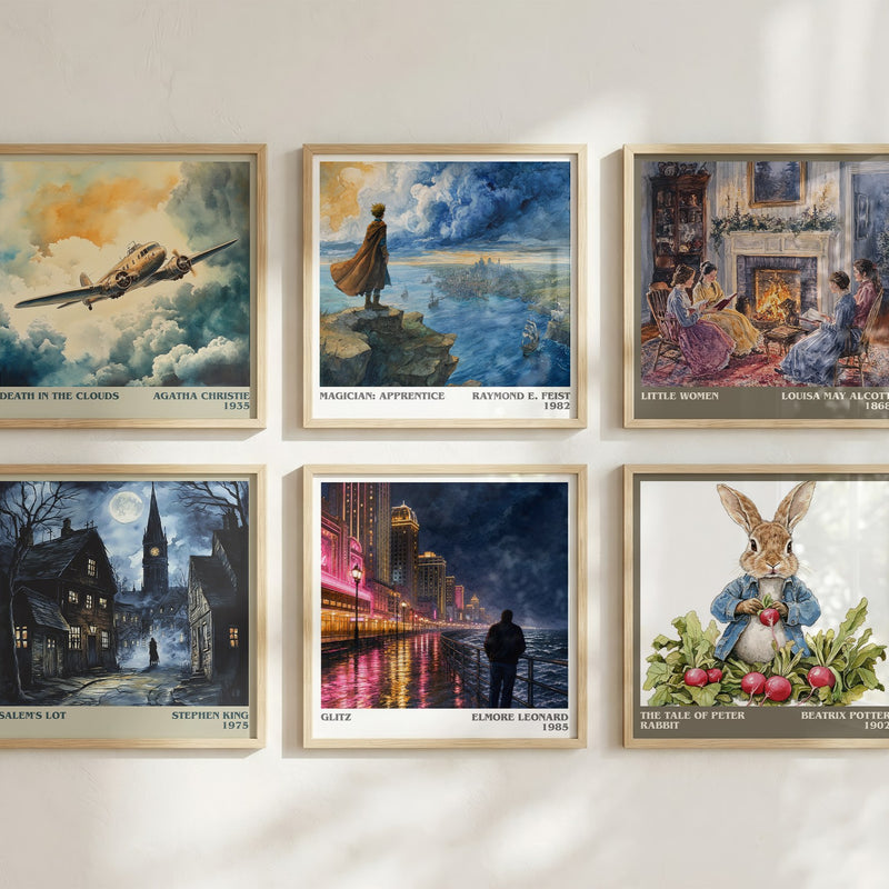 Glitz literary art print colour and style options – Elmore Leonard book art