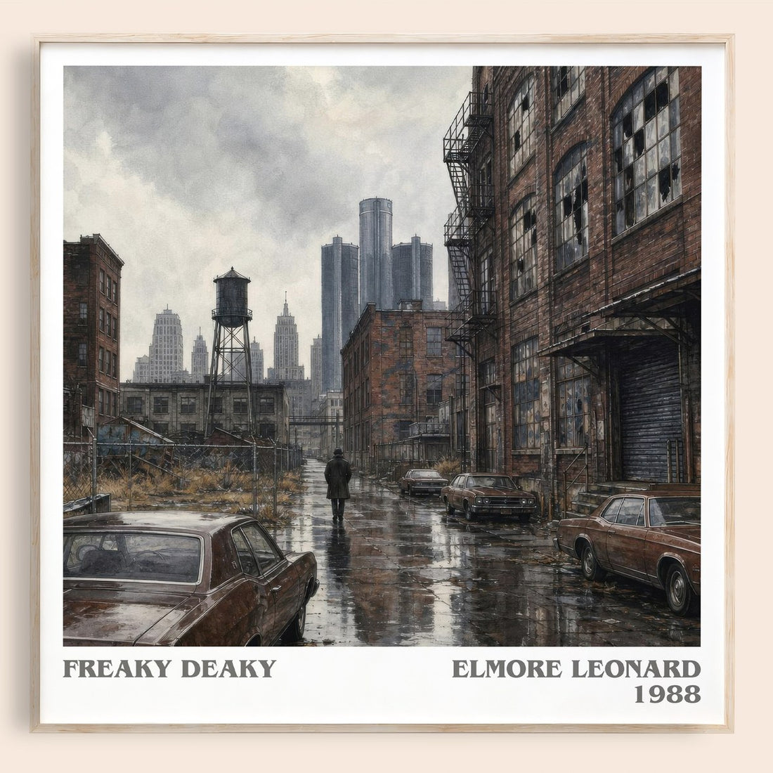 Freaky Deaky literary book poster by Elmore Leonard – framed literary art print