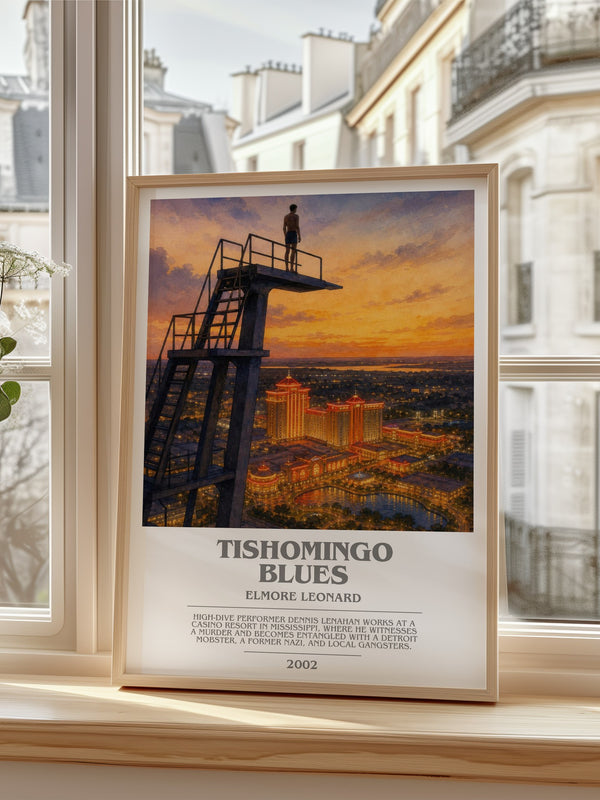 Tishomingo Blues bookish poster colour and style options – Elmore Leonard book art