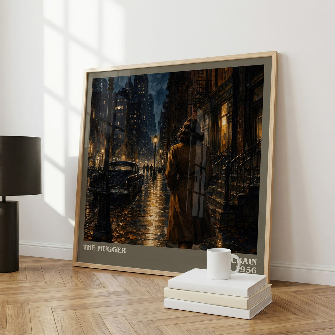The Mugger literary print framed by window – literary home decor