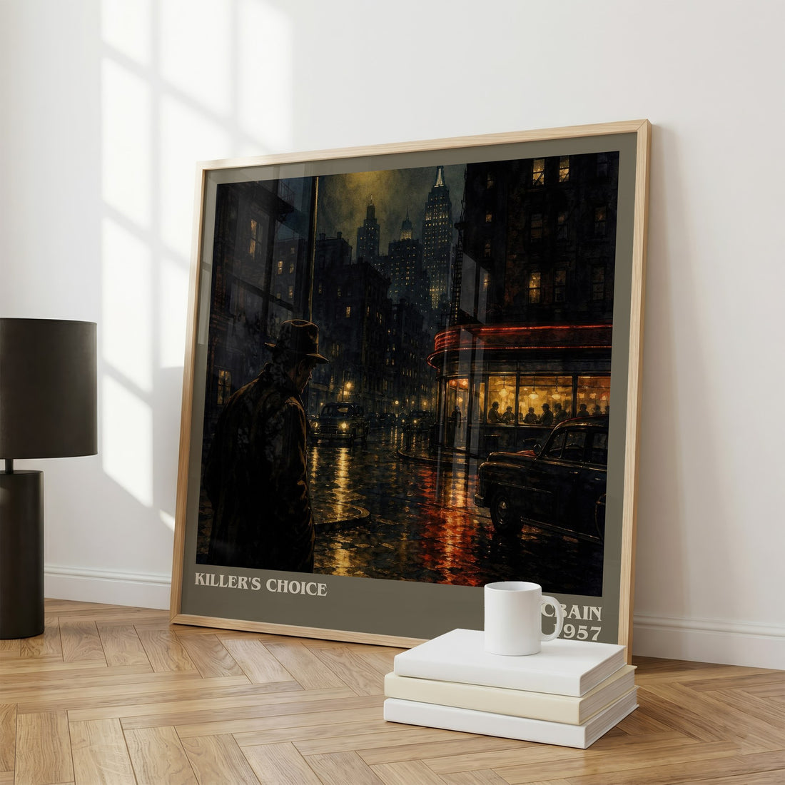 Killer's Choice literary print framed by window – literary home decor