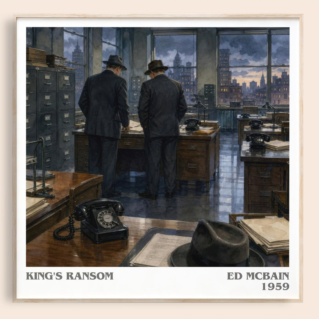 King's Ransom literary book poster by Ed McBain – framed literary art print