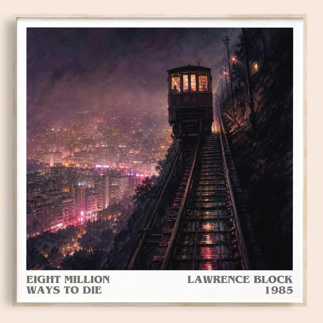 Eight Million Ways to Die literary book poster by Lawrence Block – framed literary art print