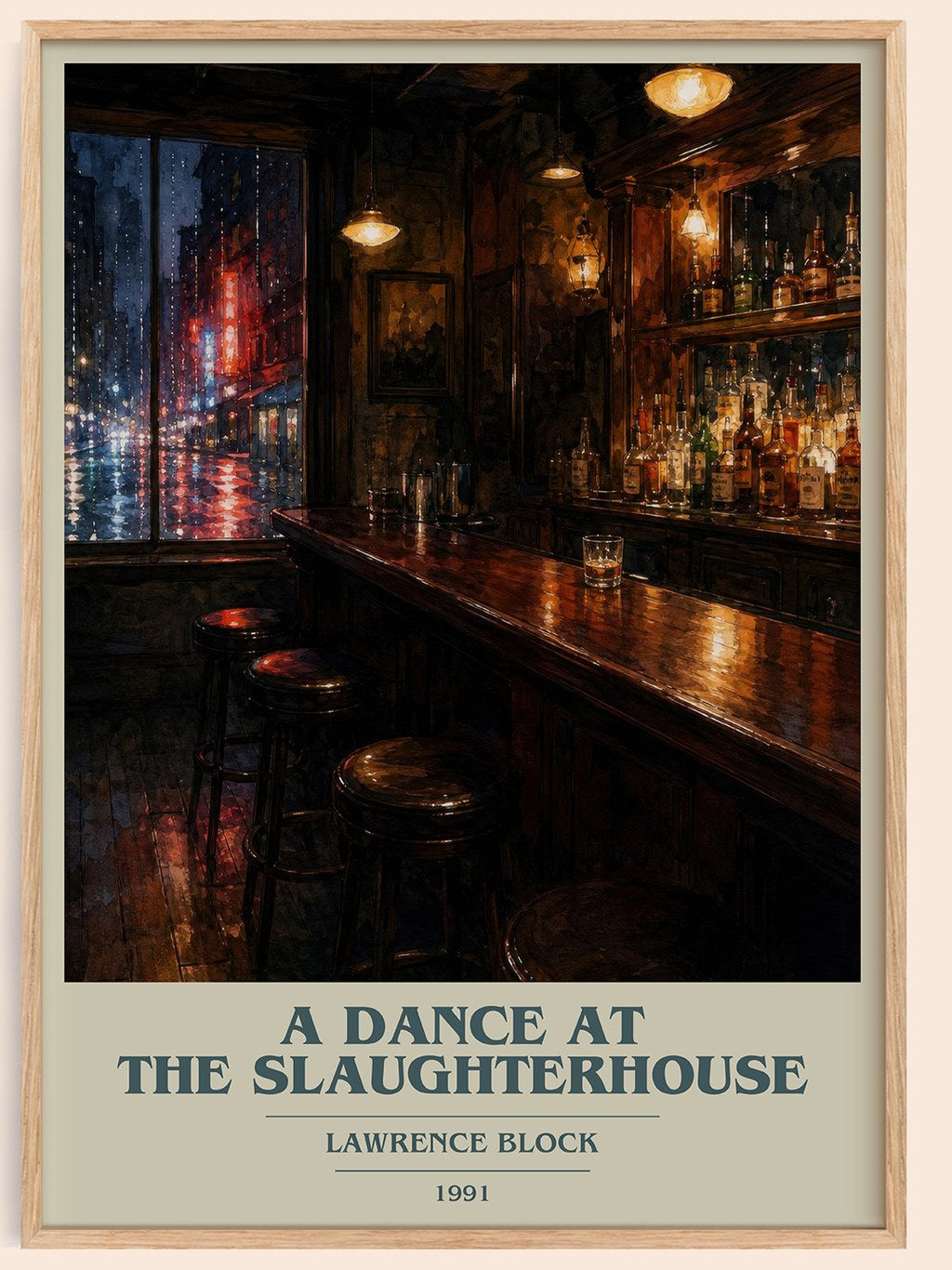 A Dance at the Slaughterhouse book cover book poster by Lawrence Block – framed literary art print