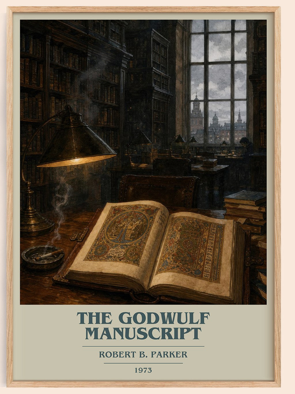 The Godwulf Manuscript book cover book poster by Robert B. Parker – framed literary art print