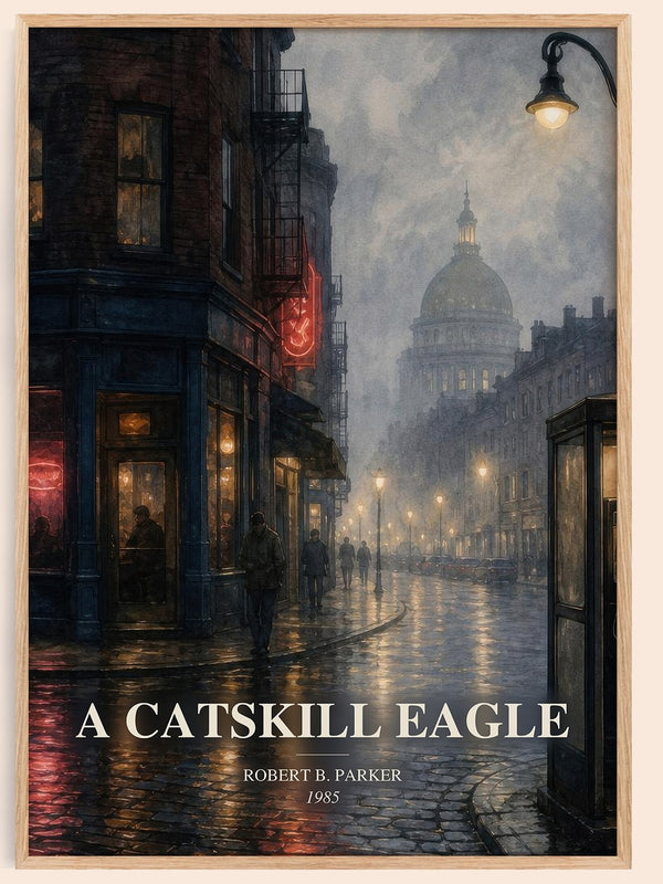 A Catskill Eagle watercolour book poster by Robert B. Parker – framed literary art print