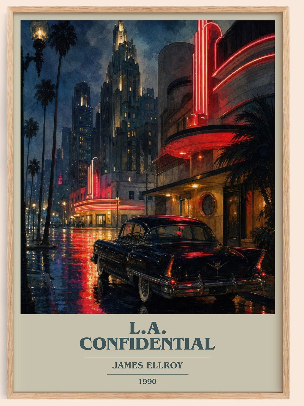 L.A. Confidential book cover book poster by James Ellroy – framed literary art print